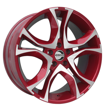 pneumatiky - 7.5x17 5x114.3 ET45 FSW Vulcano 06 rot rot-silber poliert Vyloucen Rfky / Alu MIGLIA PONGRATZ pneus