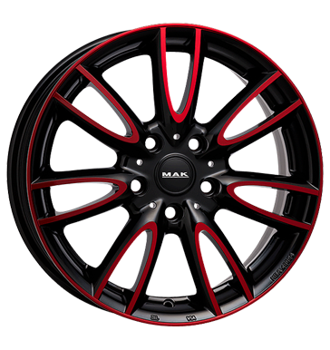 pneumatiky - 6.5x16 4x100 ET48 MAK Jackie W mehrfarbig anod red black letn Rfky / Alu t-EC2 E85 ECU mikiny pneu
