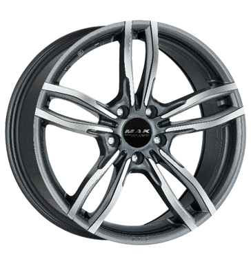 pneumatiky - 9.5x19 5x112 ET39 MAK Luft grau / anthrazit gun metal - mirror face motocykl Rfky / Alu motor Kabely a konektory Velkoobchod