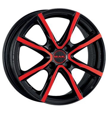 pneumatiky - 6.5x16 4x100 ET35 MAK Milano 4 mehrfarbig black and red Kabely a konektory Rfky / Alu GS-Wheels Zimn pln kola Steel trziste