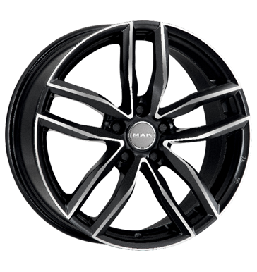 pneumatiky - 7x17 5x100 ET38 MAK Sarthe W schwarz black mirror Spojky + E Sady Rfky / Alu Polo tricka Binno b2b pneu