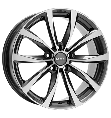 pneumatiky - 6.5x16 5x112 ET42 MAK Wolf grau / anthrazit gun metal - mirror face Keskin Rfky / Alu motocykl ventil osvetlen Autodlna