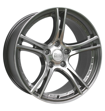 pneumatiky - 8.5x19 5x120 ET15 MAM MAM 10T silber hyper frontpoliert Oldtimer dly Rfky / Alu centrovn nhradn dly auto trailer Autodlna