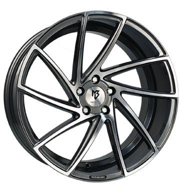 pneumatiky - 9x20 5x108 ET42 mbDESIGN KV2 grau / anthrazit Grau glänzend, Konturen poliert nemrznouc smes Rfky / Alu Zimn kompletn kola (ocel) Wiechers SPORT Autoprodejce
