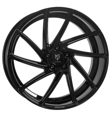 pneumatiky - 8.5x19 5x108 ET43 mbDESIGN KV2 schwarz schwarz glänzend Ovldn rdiov dlkov Rfky / Alu Alcar Pridat Felgenschloss pneu