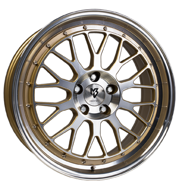pneumatiky - 7x17 4x100 ET35 mbDESIGN LV1 gold gold glänzend, Front u. AuYenbett pol. Axxion Rfky / Alu Oldtimer dly tdenn pneumatiky