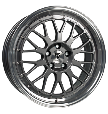 pneumatiky - 8.5x19 5x115 ET35 mbDESIGN LV1 grau / anthrazit Grau glänzend, AuYenbett poliert BRABUS Rfky / Alu recnk ENZO b2b pneu