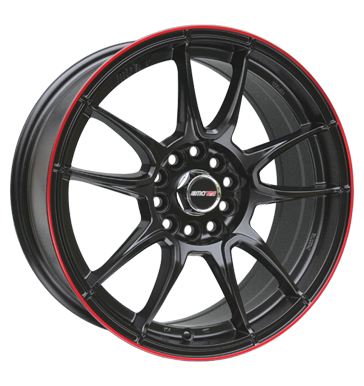 pneumatiky - 7.5x17 5x108 ET40 Motec Nitro schwarz schwarz matt mit rotem Rand Cromodora Rfky / Alu MB-Italia Borbet trhovisko