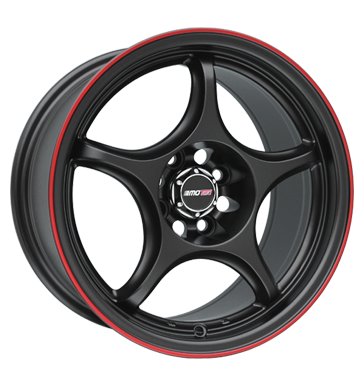 pneumatiky - 8x15 4x100 ET20 Motec Racing light schwarz schwarz matt mit rotem Rand Drkov / Kosile Rfky / Alu EMOTION Speedline disky