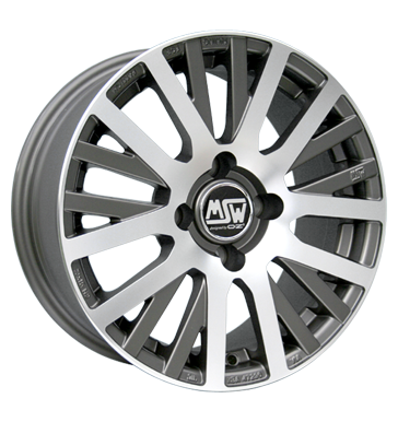 pneumatiky - 7x16 4x98 ET37 MSW 18 grau / anthrazit gun metal poliert kmh-Wheels Rfky / Alu Truck Winter od 17,5 