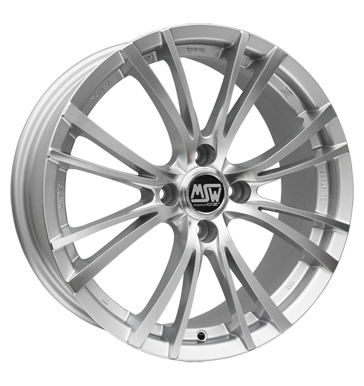 pneumatiky - 7x17 4x100 ET37 MSW 20 silber silver full polish zpad Rfky / Alu denn auto b2b pneu