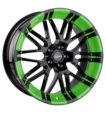 pneumatiky - 8.5x19 5x120 ET35 Oxigin 14 Oxrock schwarz foil green Hamann Rfky / Alu kombinza ozdobnmi kryty Autoprodejce