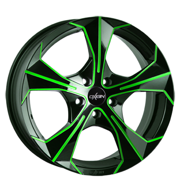 pneumatiky - 7.5x17 5x114.3 ET48 Oxigin 17 Strike grün neon green polish Speciln dly pro auta Rfky / Alu prves zvedk disky