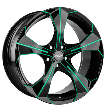 pneumatiky - 9x20 5x114.3 ET30 Oxigin 17 Strike mehrfarbig green polish zrcadlo design Rfky / Alu lkrnicky Cepice a klobouky pneus