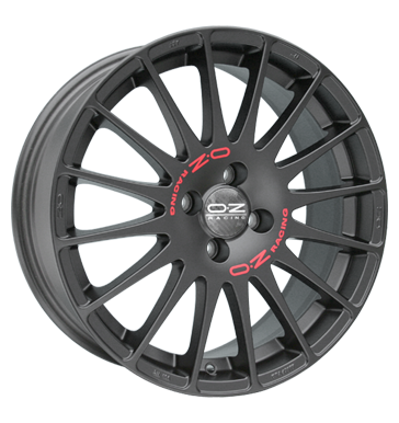 pneumatiky - 7x17 4x108 ET48 OZ Superturismo GT schwarz matt schwarz mit roter Schrift subwoofer Rfky / Alu BAY Kola designov antny pneus