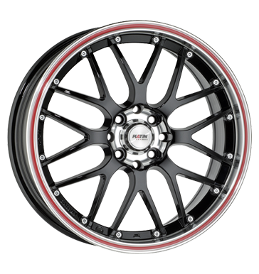 pneumatiky - 7x16 4x100 ET35 Platin P61 schwarz schwarz randpoliert roter Rand Globln komise Rfky / Alu Binno tdenn Autoprodejce