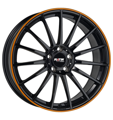 pneumatiky - 8x18 5x112 ET35 Platin P75 schwarz black lip orange rukavice Rfky / Alu Samolepka + filmy ventil cepice pneu