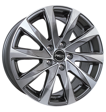 pneumatiky - 8.5x18 5x120 ET35 Proline PXG grau / anthrazit grey polished Zimn kompletn kola (ocel) Rfky / Alu Irmscher svetr fleece pneus