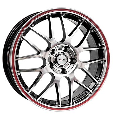 pneumatiky - 8x18 5x114.3 ET38 Platin P61 schwarz schwarz poliert roter Rand XTRA Rfky / Alu zimn bezpecnostn vesty pneus