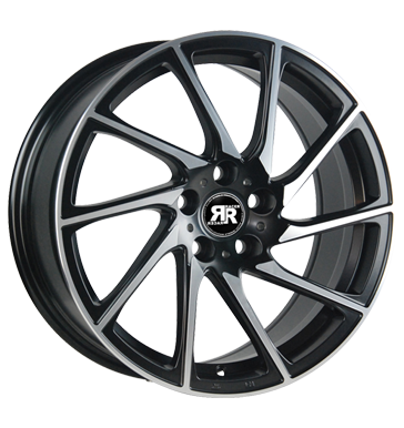 pneumatiky - 7.5x17 5x100 ET35 Racer Wheels Turn schwarz satin black machined face Vyloucen Rfky / Alu Toora zvedk pneu