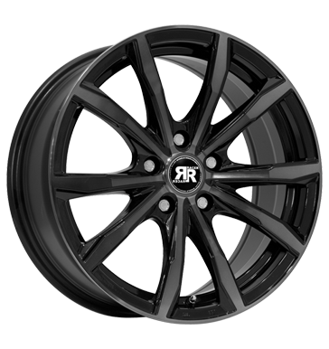 pneumatiky - 6x14 4x114.3 ET35 Racer Wheels Fusion schwarz bright black machined face black lip MB-Italia Rfky / Alu skrabka na led zemn prce pneumatiky