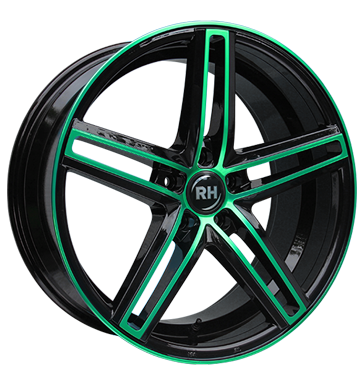 pneumatiky - 8x18 5x112 ET35 RH DG Evolution grün color polished - green MILLE Rfky / Alu kapuce lift EXCENTRI pneus