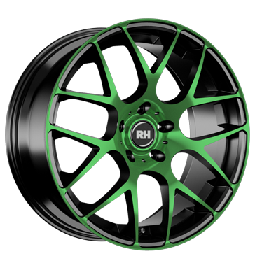 pneumatiky - 8.5x19 5x112 ET35 RH NBU Race grün color polished - green npis Rfky / Alu G-KOLO sluzba Autoprodejce