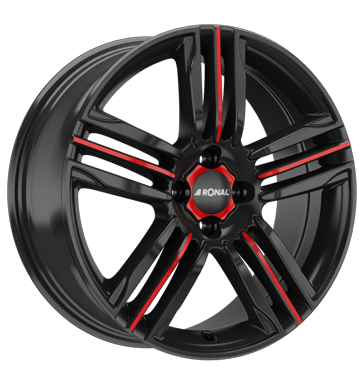 pneumatiky - 7x17 4x100 ET42 Ronal R57 MCR schwarz jetblack-red spoke Irmscher Rfky / Alu Motocyklov zvody Diablo Velkoobchod