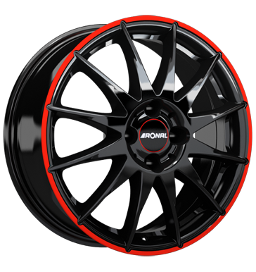 pneumatiky - 7x16 4x100 ET38 Ronal R54 MCR mehrfarbig jetblack-red rim MPT Rfky / Alu rucn vozk montzn nrad b2b pneu