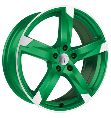 pneumatiky - 8x19 5x114.3 ET45 Rondell 01RZ grün racing grün poliert XTRA Rfky / Alu Kabely a konektory GS-Wheels pneumatiky