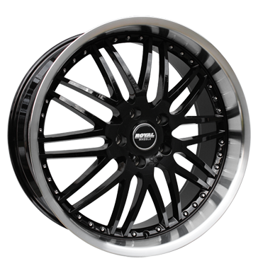 pneumatiky - 9.5x22 5x130 ET45 Royal Wheels Royal GT schwarz schwarz poliert MIB ENZO Rfky / Alu Hreby / Matice polomer b2b pneu