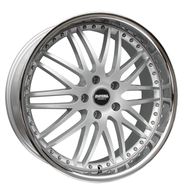 pneumatiky - 9.5x22 5x120 ET45 Royal Wheels Royal GT silber silber mit Edelstahlbett brzdov kapalina Rfky / Alu dly Montzn rm + Radio panel Hlinkov disky