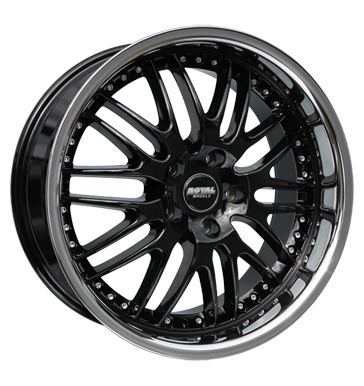 pneumatiky - 9.5x19 5x120 ET35 Royal Wheels Royal GT schwarz schwarz mit Edelstahlbett diskrtne Rfky / Alu Maxx Kola kompletnch systmu pneus