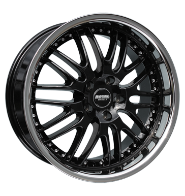 pneumatiky - 10x19 5x120 ET35 Royal Wheels Royal GT schwarz schwarz mit Edelstahlbett rucn vozk Rfky / Alu RC design Keskin b2b pneu