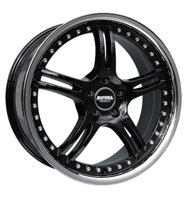 pneumatiky - 8.5x18 5x130 ET52 Royal Wheels Royal Turbo schwarz schwarz mit Edelstahlbett Zimn kompletn kolo-ALU Rfky / Alu tdenn Axxium trziste