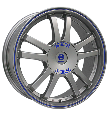 pneumatiky - 7.5x17 5x112 ET45 Sparco Rally silber matt silver tech + blauer Rand nepromokav odev Rfky / Alu MERCEDES BENZ spoiler trziste