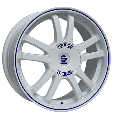 pneumatiky - 7x17 4x100 ET37 Sparco Rally weiss weiY + blauer Rand Maxx Kola Rfky / Alu Mobiln navigacn systmy Vestaven navigacn systmy disky