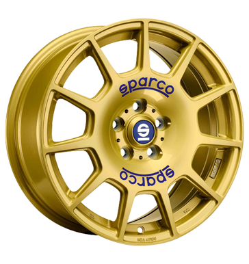 pneumatiky - 7.5x17 5x100 ET48 Sparco Terra gold gold + blaue Beschriftung Irmscher Rfky / Alu Offroad letn svetr fleece Autoprodejce