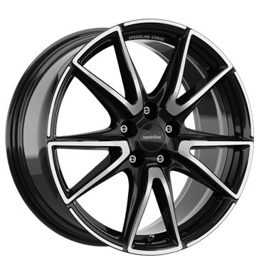 pneumatiky - 8.5x19 5x108 ET42 Speedline Corse SL6 Vettore schwarz jetblack-frontkopiert Reparatursaetze Rfky / Alu Chiptuning + Motor Tuning Polo tricka pneumatiky