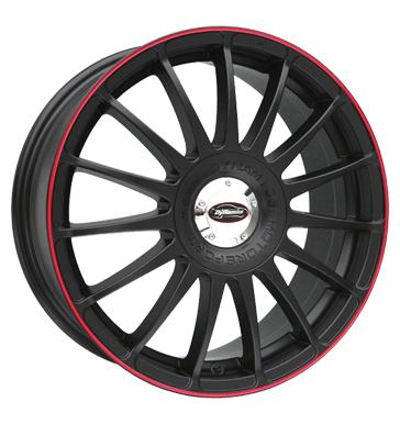 pneumatiky - 7.5x18 4x108 ET25 Team Dynamics Monza RS schwarz racing-black + Felgenhorn rot Truck Winter od 17,5 