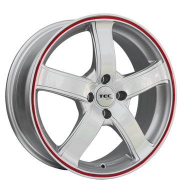 pneumatiky - 7.5x17 5x114.3 ET45 TEC Speedwheels AS1 silber kristall-silber mit rotem Ring Proline Kola Rfky / Alu charakteristiky Artec pneu