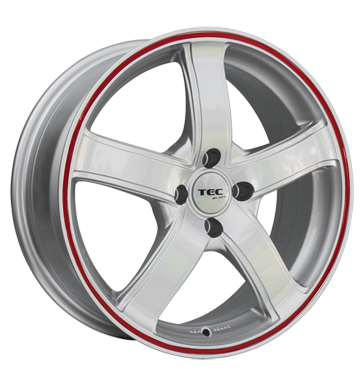 pneumatiky - 6.5x15 5x112 ET45 TEC Speedwheels AS1 silber kristall-silber mit rotem Ring tazn lana Rfky / Alu AUTEC XTRA Hlinkov disky