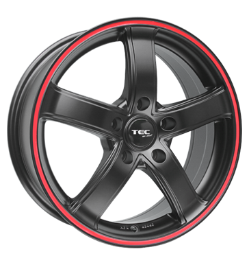 pneumatiky - 6.5x16 5x114.3 ET38 TEC Speedwheels AS1 schwarz schwarz seidenmatt mit rotem Ring motocykl Rfky / Alu osvetlen mikiny b2b pneu