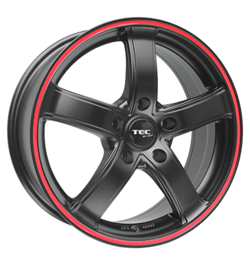 pneumatiky - 6.5x15 5x114.3 ET45 TEC Speedwheels AS1 schwarz schwarz seidenmatt mit rotem Ring Globln komise Rfky / Alu hasic prstroj Wiechers SPORT trhovisko