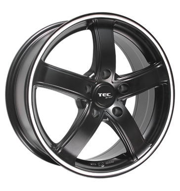 pneumatiky - 7x16 5x115 ET38 TEC Speedwheels AS1 schwarz schwarz seidenmatt mit weiYem Ring kozel Rfky / Alu palivo Bund bundy pneu