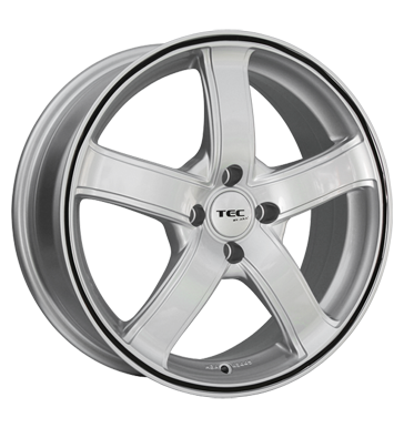 pneumatiky - 7x17 4x100 ET38 TEC Speedwheels AS1 silber kristall-silber mit schwarzem Ring systm Rfky / Alu centrovn tazn zarzen pneus