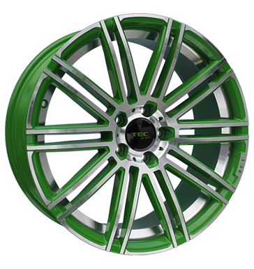 pneumatiky - 8.5x19 5x120 ET45 TEC Speedwheels AS3 grün race light green frontpoliert ventil cepice Rfky / Alu Spojky + E Sady baterie b2b pneu