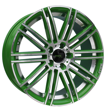 pneumatiky - 8x18 5x114.3 ET45 TEC Speedwheels AS3 grün race light green frontpoliert pneumatika Rfky / Alu prejezdy Mutec Hlinkov disky