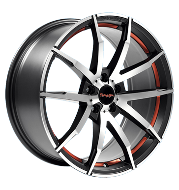 pneumatiky - 8.5x18 5x114.3 ET40 Tomason TN10 grau / anthrazit gun metal polish Inlay orange Zimn pln kola Steel Rfky / Alu Offroad Mud Terrain autodly USA Velkoobchod